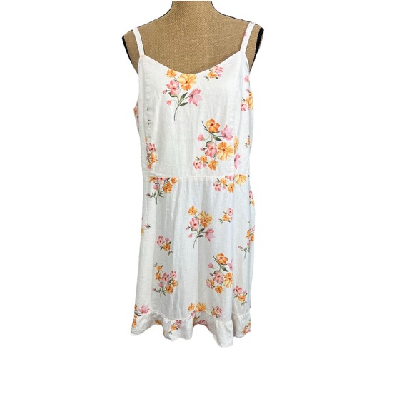 Plus Size XL 2-Piece Outfit Floral Linen Dress & Pink Cropped Jacket Set - Picture 5 of 16